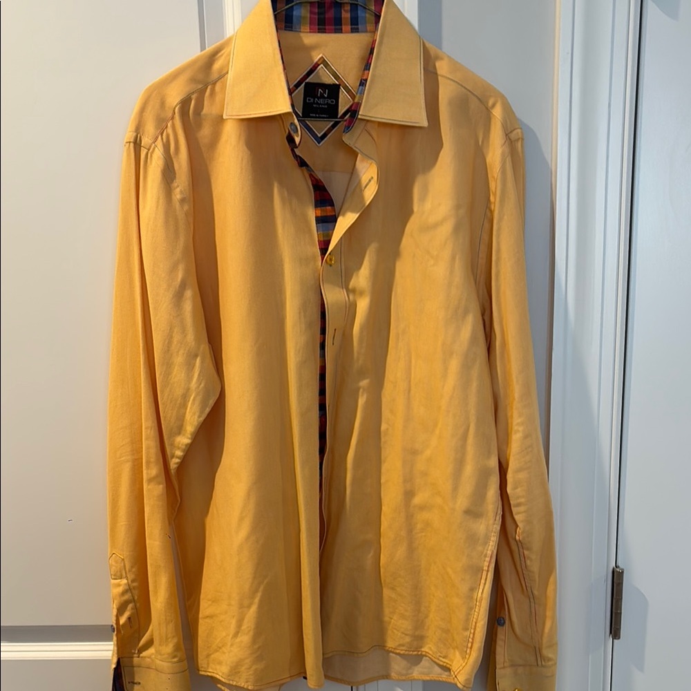 Yellow Casual Button Down Shirt